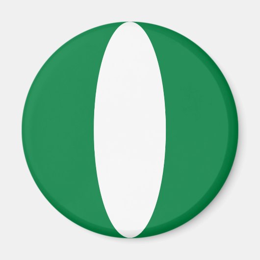Magnet du drapeau Fisheye du Nigeria (Devant)