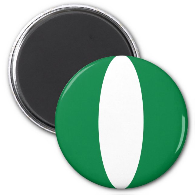 Magnet du drapeau Fisheye du Nigeria (Devant)