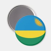 Magnet du drapeau fisheye du Rwanda (Recto/Verso)