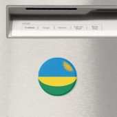 Magnet du drapeau fisheye du Rwanda (In Situ (Lave-vaisselle))