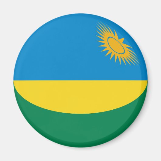 Magnet du drapeau fisheye du Rwanda (Devant)
