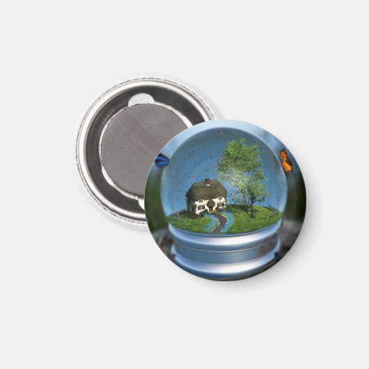 Magnet du globe papillon (Recto/Verso)