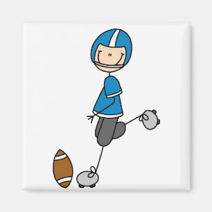 Magnet du joueur de football bleu