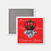 Magnet du jubilé de diamant de Queens (Recto/Verso)