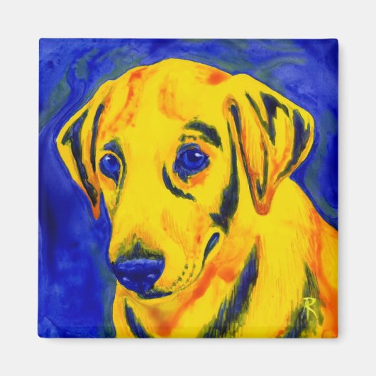 Magnet du laboratoire jaune - "Archie" (Devant)