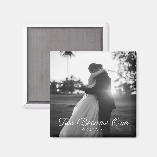 Magnet du Mariage de texte personnalisable (Recto/Verso)