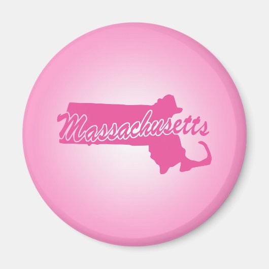 Magnet du Massachusetts d'État rose (Devant)