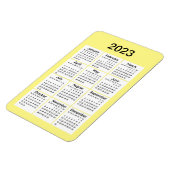 Magnet du mini calendrier jaune 2023 (Côté Gauche)
