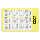 Magnet du mini calendrier jaune 2023 (Horizontal)