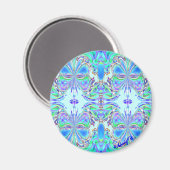 Magnet du papillon bleu Mandala (Recto/Verso)