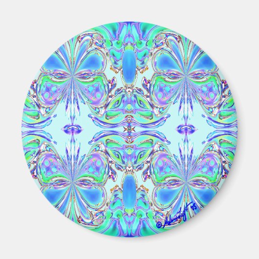 Magnet du papillon bleu Mandala (Devant)