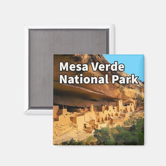 Magnet du parc national de Mesa Verde (Recto/Verso)