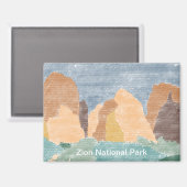 Magnet du parc national de Sion tiré à la main (Recto/Verso)