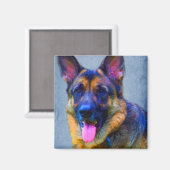 Magnet du portrait berger allemand (Recto/Verso)