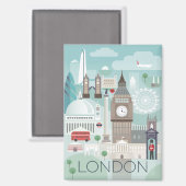 Magnet du réfrigérateur de Londres (Recto/Verso)