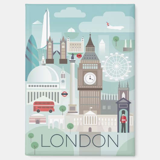 Magnet du réfrigérateur de Londres (Recto)
