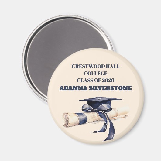 Magnet-Editable Graduation Keepsake Magnet (Recto/Verso)