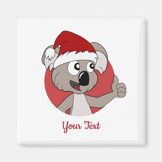 Magnet en boîte de koala de Noël (Devant)