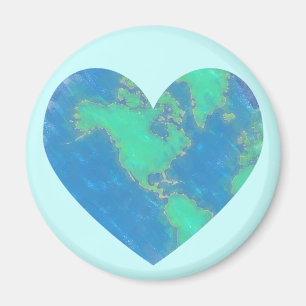 Magnet en forme de coeur de la terre