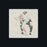 Magnet En Pierre 100e Anniversary of baseball<br><div class="desc">Artist : Norman Rockwell | Pitcher winds up while ump looks</div>