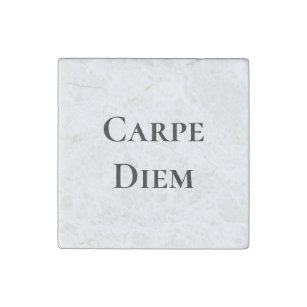 Magnet En Pierre CARPE DIEM Latin Moto sur le marbre