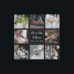 Magnet En Pierre Collage photo Mariage personnalisé<br><div class="desc">Personnalisez avec vos huit photos mariages préférées,  nom et date spéciale pour créer un collage photo unique,  mémoire et cadeau. Un joli gardien au trésor ! Vous pouvez customiser l'arrière - plan à votre couleur préférée. Conçu par Thisisnotme©</div>