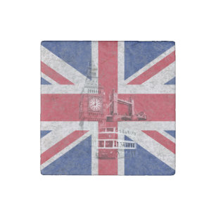 Magnet En Pierre Drapeau et symboles de la Grande-Bretagne ID154