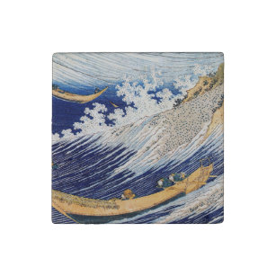 Magnet En Pierre Hokusai Ocean Waves Sea Boats