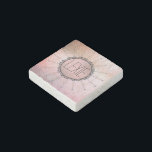 Magnet En Pierre Mandala vintage sur Peachy Pink Frosted Glass<br><div class="desc">Un élégant mandala vintage à roulettes avec un centre rose orné où vous pouvez le personnaliser avec un nom ou un logo ainsi qu'une toile de fond en verre dépoli rose foncé céleste créant des ambiances chic et élégantes. Partie du Mandala Vintage sur la collection de verre dépoli.</div>