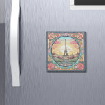 Magnet En Pierre Tour Eiffel Paris Paris Floral<br><div class="desc">Coucher de soleil parisien Eifel Tower Paris France Floral Magnets présente un coucher de soleil de style art déco avec la Tour Eiffel dans un cadre fleuri et audacieux. Créé par Evco Studio www.zazzle.com/store/evcostudio</div>