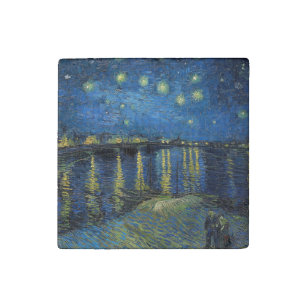 Magnet En Pierre Vincent van Gogh - Nuit étoilée sur le Rhône