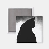 Magnet en silhouette de chat noir (Recto/Verso)