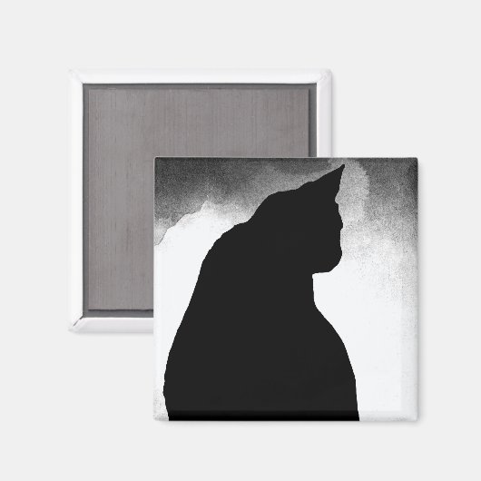 Magnet en silhouette de chat noir (Recto/Verso)
