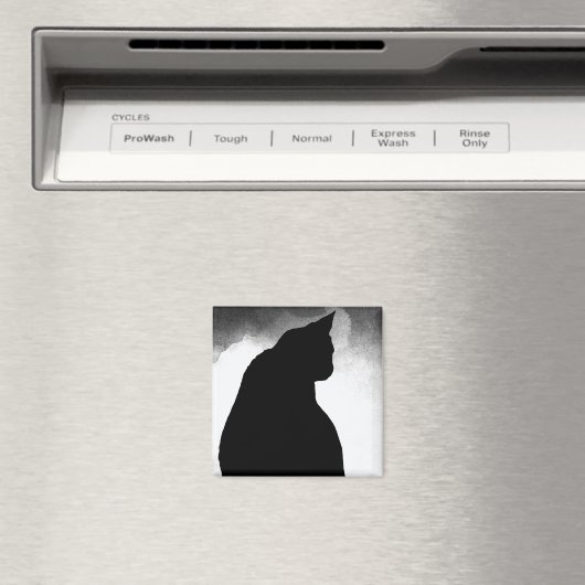 Magnet en silhouette de chat noir (In Situ (Lave-vaisselle))