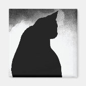 Magnet en silhouette de chat noir (Devant)