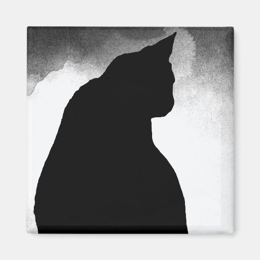 Magnet en silhouette de chat noir (Devant)
