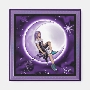 Magnet enfant de lune violette
