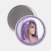 Magnet enfant de lune violette (Recto/Verso)