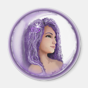 Magnet enfant de lune violette