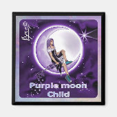 Magnet enfant de lune violette (Devant)