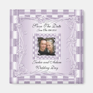Magnet Enregistrer La Date Mariage Mauve Lilac Flo