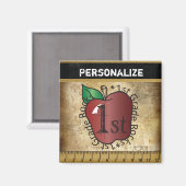 Magnet enseignant de 1ère année de style vintage (Recto/Verso)