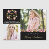 Magnet Faire-part de diplôme Floral de l'école de  (Devant)