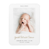Magnet faire-part de naissance avec script or mode (Vertical)