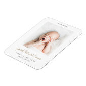 Magnet faire-part de naissance avec script or mode (Côté Gauche)