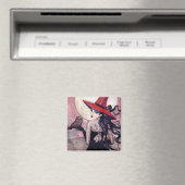 Magnet fantaisie sorcière et chouette (In Situ (Lave-vaisselle))