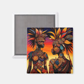 Magnet féminin africain (Recto/Verso)
