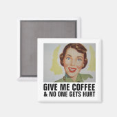 MAGNET FEMME DE CAFÉ RETRO (Recto/Verso)