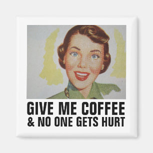 MAGNET FEMME DE CAFÉ RETRO
