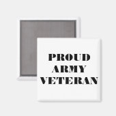 Magnet Fier vétéran de l'armée (Recto/Verso)